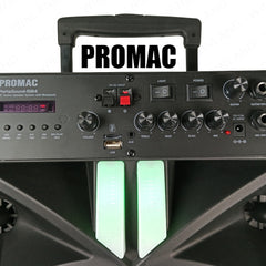 Promac by Winland 15in Portable Bluetooth Speaker w/ Trolley and 1 Wireless Mic 280W PORTASOUND-1584