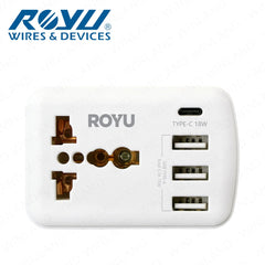 Royu by Winland Universal Adapter (International Outlet + 4 USB Ports) 10A/250V REDPL127