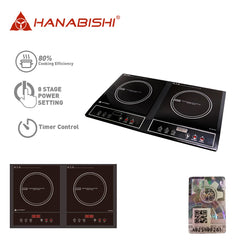 Hanabishi by Winland LED Display Twin Induction Cooker 8-Stage Power Setting HIC-400TWIN