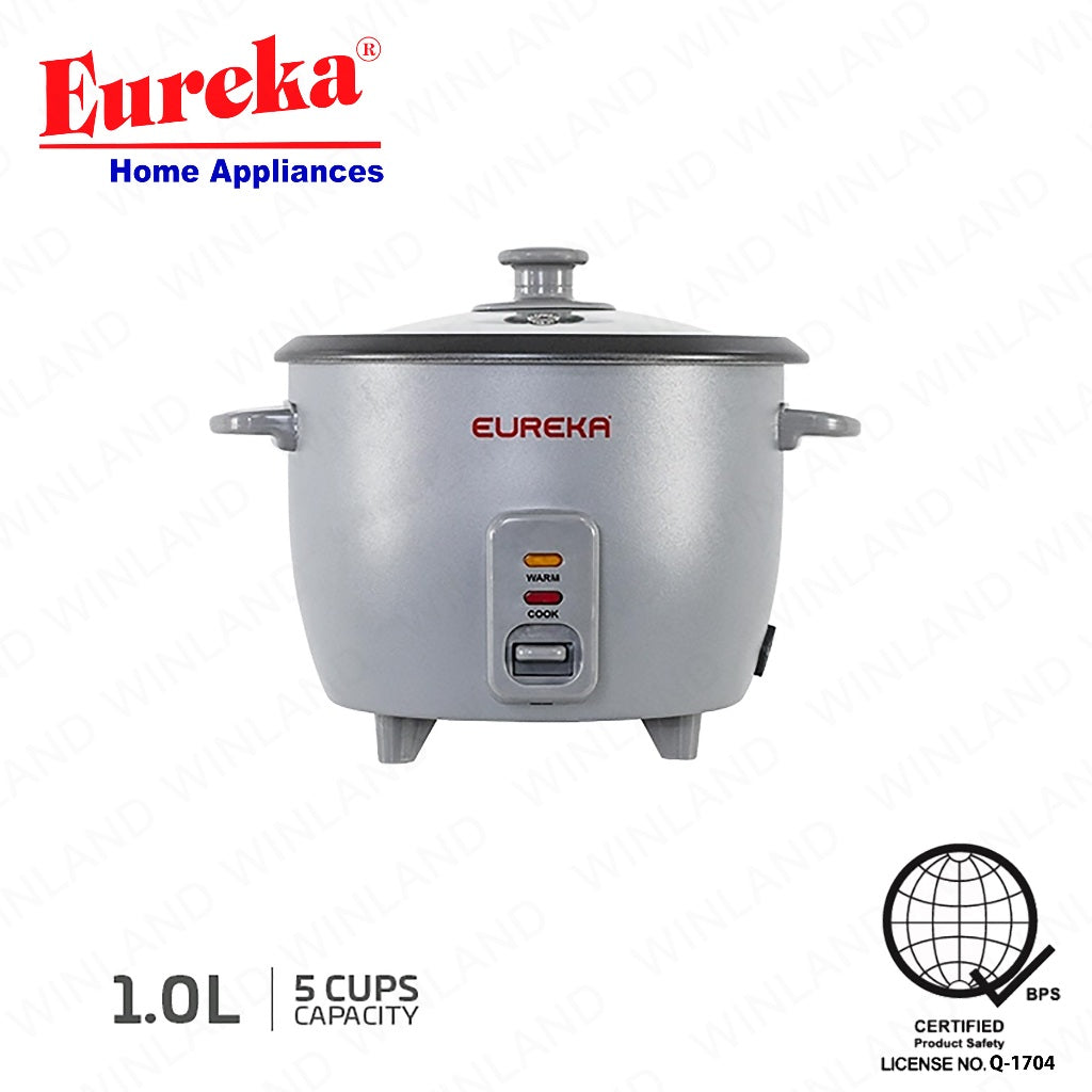 Eureka by Winland 1.0L-1.8L Drum Type Rice Cooker Non-Stick Inner Pot without Steamer Onyx Series