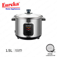 Eureka by Winland 1.5L & 1.8L Non-Stick Inner Pot w/o Steamer Rice Cooker (SS) Deluxe Series