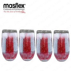 Masflex by Winland 4 Pieces 400 ml Glass Tumbler made of Durable and High-Quality Pure Glass CK-012