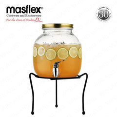 Masflex by Winland 4000 ml Glass Dispenser Set made of Durable and High-Quality Pure Glass ZW-6419