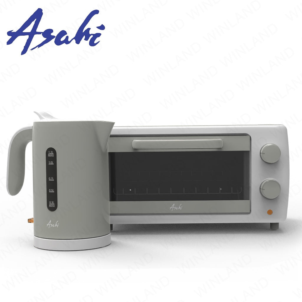 Asahi by Winland 1.2-Liters Electric Kettle and Asahi 10-Liters Oven Toaster EK-124+OT-101(BUNDLE)