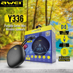 Awei by Winland Mini Portable Bluetooth Wireless Waterproof Speaker Audio Sound with AUX Y336