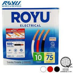 Royu THHN/THWN Stranded Wire 5.5mm² RTN10A Stranded 75 meters Pure Copper 10-AWG