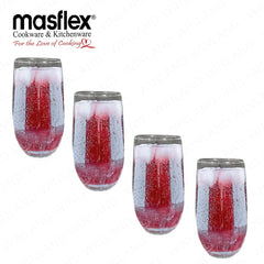 Masflex by Winland 4 Pieces 400 ml Glass Tumbler made of Durable and High-Quality Pure Glass CK-012