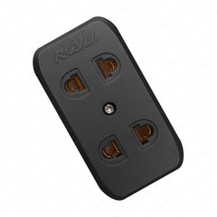 Royu 2-Gang Surface Type Universal Electrical Outlet 10A/250V~ REDOU102 | REDOU102/B