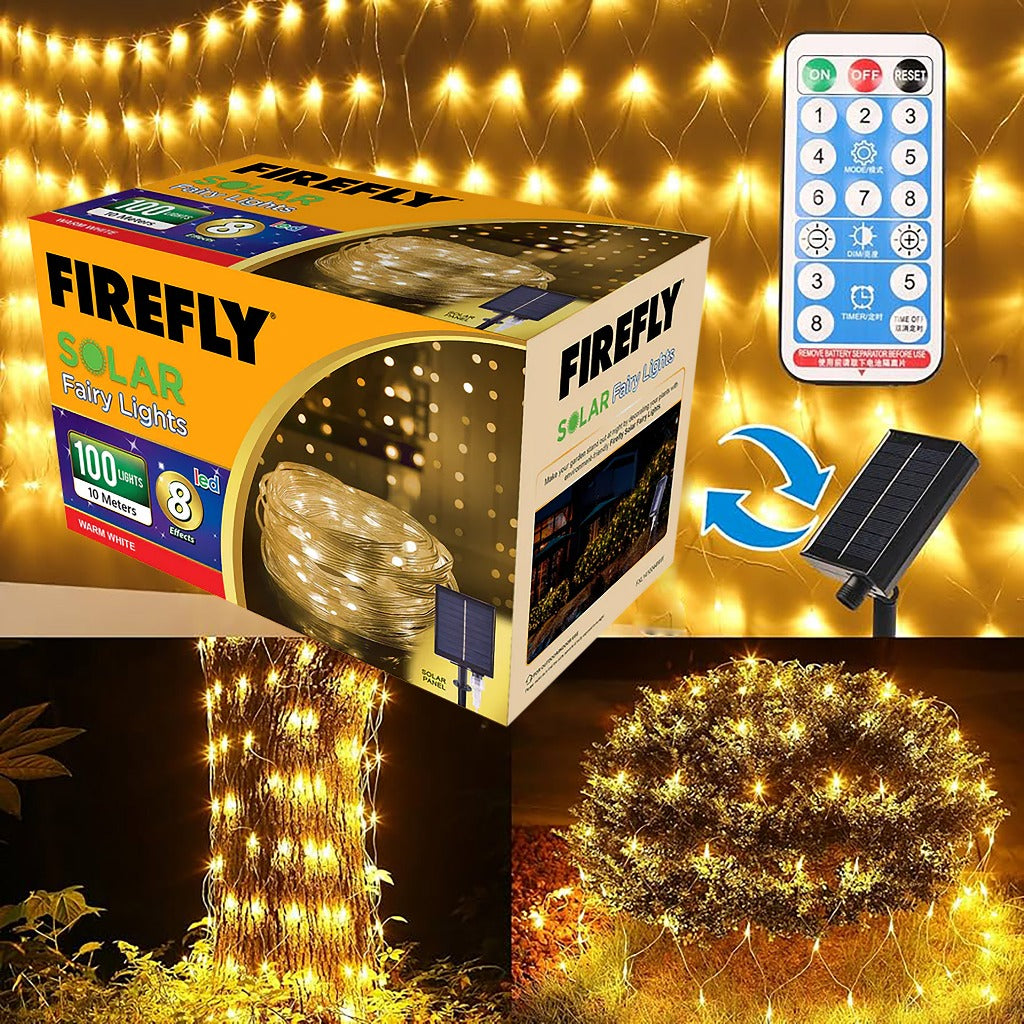 Firefly by Winland Bright Christmas Solar Fairy Lights 8-effects 0.4W 100LED 10Meters indoor/outdoor