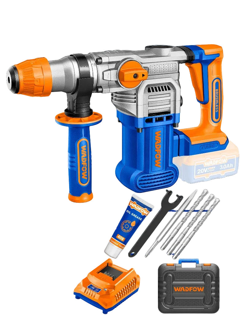 Wadfow WLM1B282 P20S/20V Brushless Motor Lithium-Ion Cordless Rotary Hammer