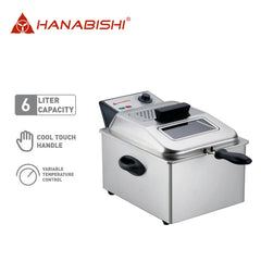 Hanabishi by Winland Quick Fry 6-Liters Deep Fryer Stainless Steel HFRY-60SS