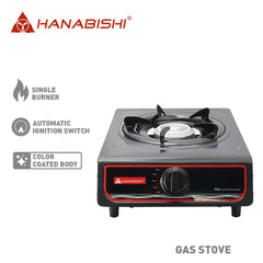 Hanabishi by Winland Single Burner Gas Stove Durable Enamel Trivet with Drip Pan HS-2