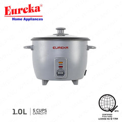 Eureka by Winland 1.0L-1.8L Drum Type Rice Cooker Non-Stick Inner Pot without Steamer Onyx Series