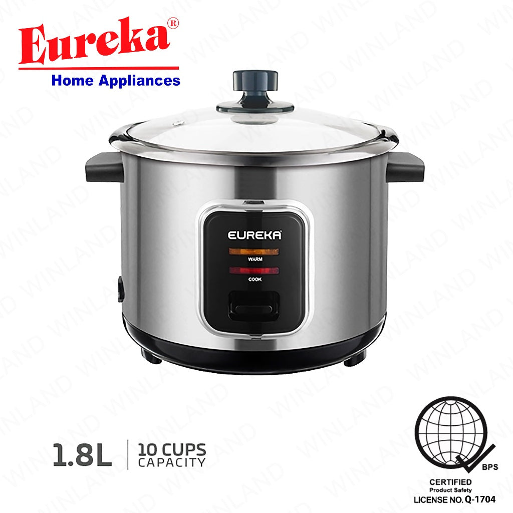 Eureka by Winland 1.5L & 1.8L Non-Stick Inner Pot w/o Steamer Rice Cooker (SS) Deluxe Series