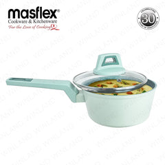 Masflex by Winland 18cm Pistachio Forged Saucepan with Tempered Glass Lid MK-2405