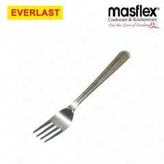 Everlast/Masflex by Winland Stainless Steel 12Piece Set Table Spoon & Fork Dotted, Plain, Curve Dots