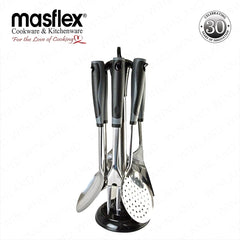 Masflex by Winland 6 Piece Stainless Steel Utensil Set with Rotating Stand MC-02