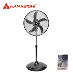 Hanabishi by Winland 20in High Velocity Industrial Stand Fan with 5-Fan Blades HVISF-20BLK
