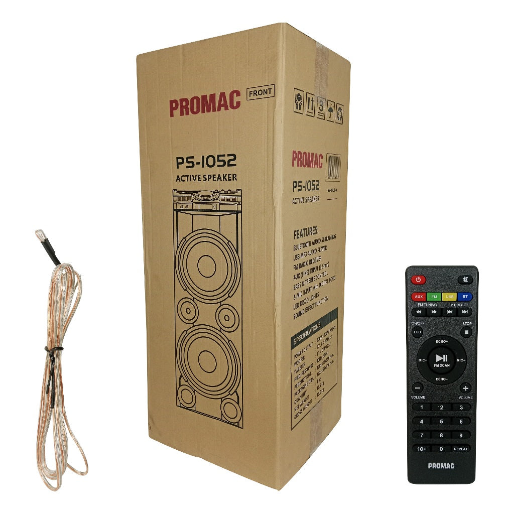 Promac by Winland Portable Party Speaker with BT, USB, FM, Radio, AUX Input PS-1052