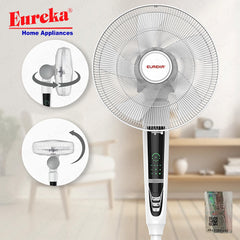 Eureka by Winland 16inches Stand Fan 360degree Oscillation LED Digital Control Panel ESF-360