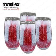 Masflex by Winland 4 Pieces 400 ml Glass Tumbler made of Durable and High-Quality Pure Glass CK-012