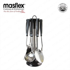 Masflex by Winland 6 Piece Stainless Steel Utensil Set with Rotating Stand MC-02