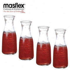 Masflex by Winland 4 Pieces Mini Carafe Bottle Set 0.45 Liters / 450ml / 15oz ZW-3247