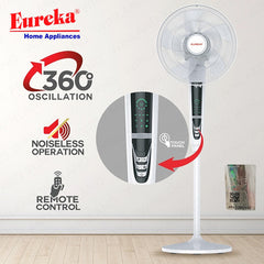 Eureka by Winland 16inches Stand Fan 360degree Oscillation LED Digital Control Panel ESF-360