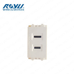 Royu by Winland Wide Series Flat Pin, International Outlet, Duplex Universal Outlet with Ground