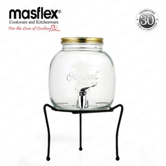 Masflex by Winland 4000 ml Glass Dispenser Set made of Durable and High-Quality Pure Glass ZW-6419