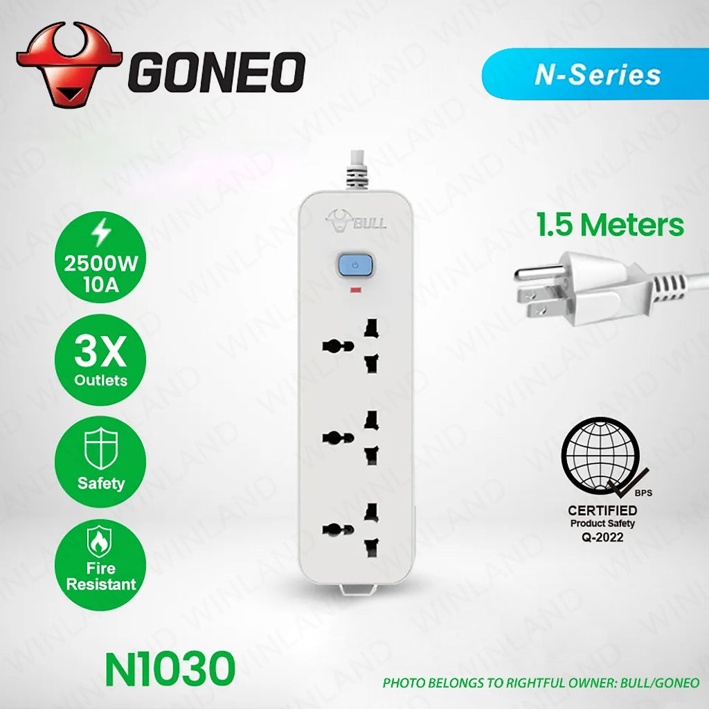 Bull/Goneo by Winland N-Series Extension Cord 3-Gang, 4-Gang, 5-Gang & 6-Gang 1.5M/5M American 3-pin