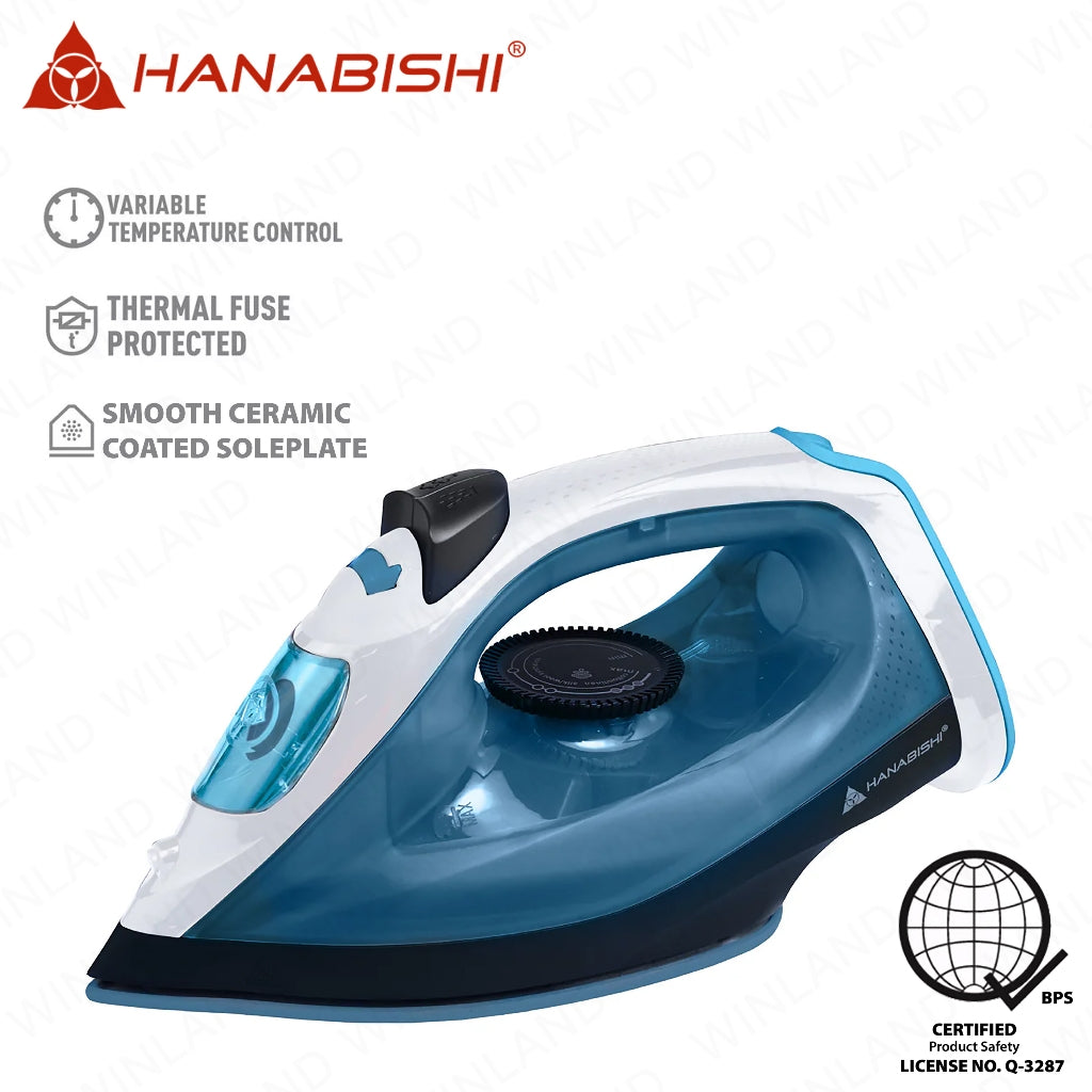 Hanabishi by Winland Flat Iron Spray Function for Clothes with Smooth Ceramic Coated Soleplate 1600W