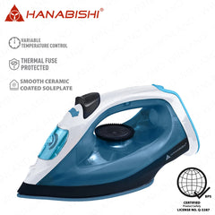 Hanabishi by Winland Flat Iron Spray Function for Clothes with Smooth Ceramic Coated Soleplate 1600W