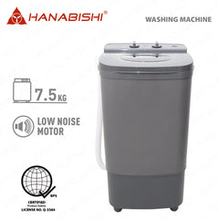 Hanabishi by Winland 7.5 Kgs Single Tub Washing Machine HWMBD-175GRY