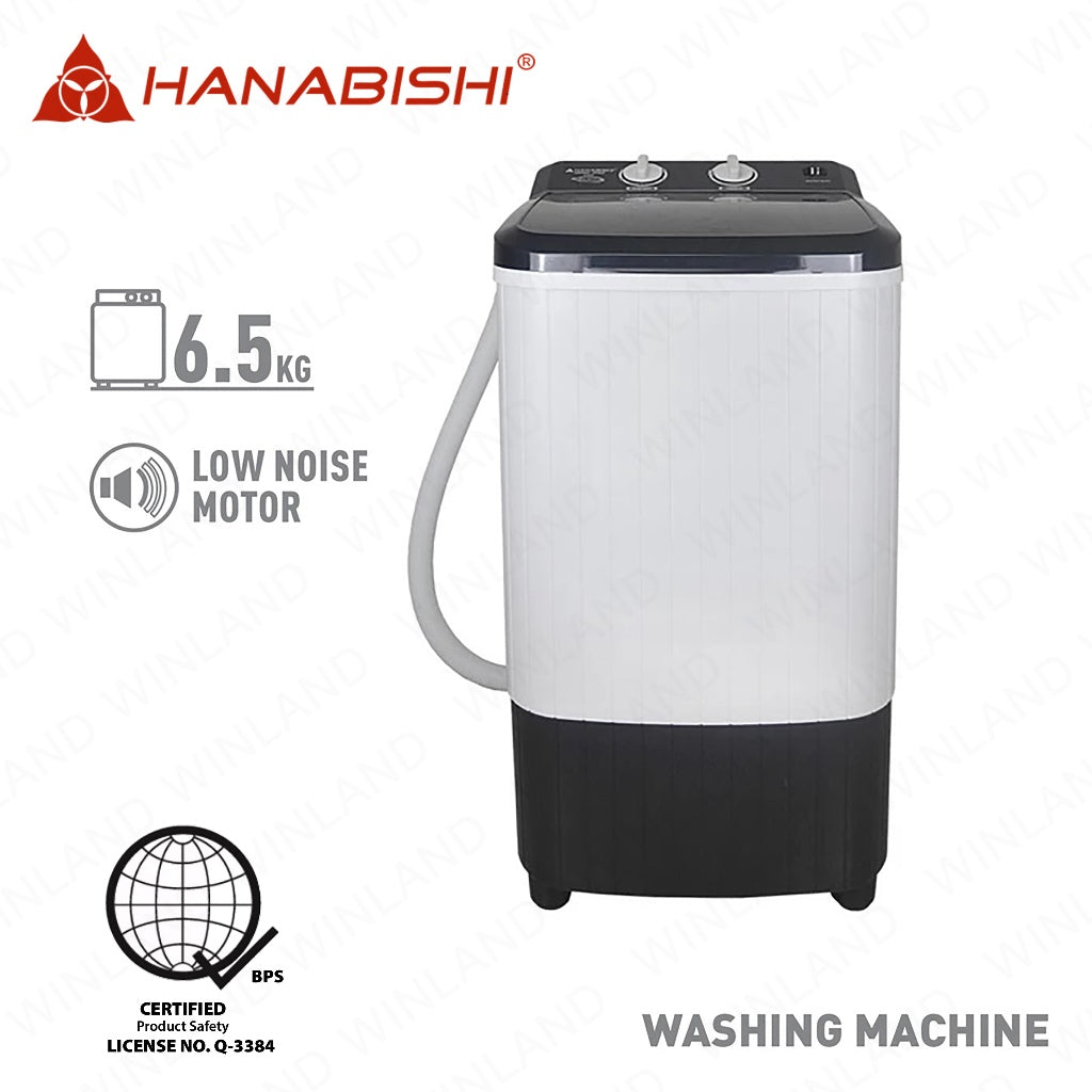 Hanabishi by Winland 6.5 kgs Single Tub Washing Machine HWMD-165GRY / HWMBD-165BLK