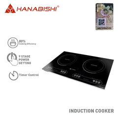 Hanabishi by Winland LED Display Twin Induction with 9-Cooking Power Functions HIC-500TWIN