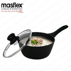 Masflex by Winland 18cm Galaxy Forged Saucepan with Glass Lid Non-Stick Induction Bottom NS-GR-84