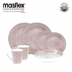 Masflex by Winland 8PCS Renaissance Dinner Set Made of Tempered Glass & Microwavable Safe ZN-1024