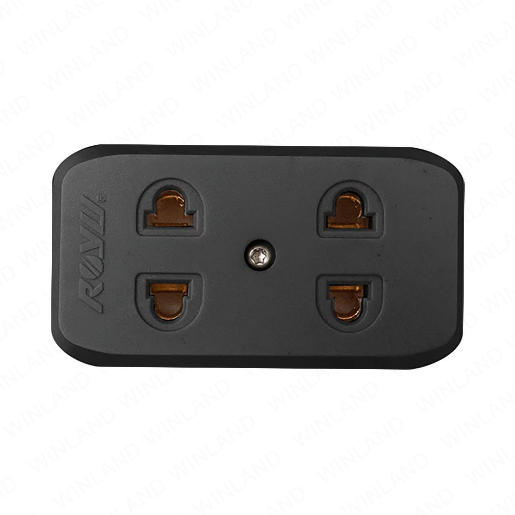 Royu 2-Gang Surface Type Universal Electrical Outlet 10A/250V~ REDOU102 | REDOU102/B