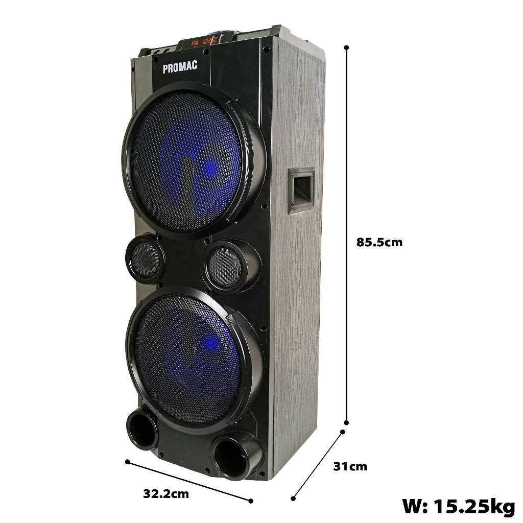 Promac by Winland Portable Party Speaker with BT, USB, FM, Radio, AUX Input PS-1052