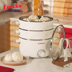 Eureka by Winland 3Liters MultiChef Electric Food Steamer 3-Layers Stackable Containers 1400W EFS-3L