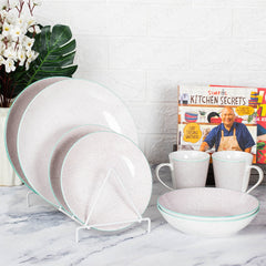 Masflex by Winland 8PCS Renaissance Dinner Set Made of Tempered Glass & Microwavable Safe ZN-1024