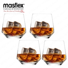 Masflex by Winland 4 Pieces 400 ml Whiskey Glass made of Durable and High-Quality Pure Glass CK-612