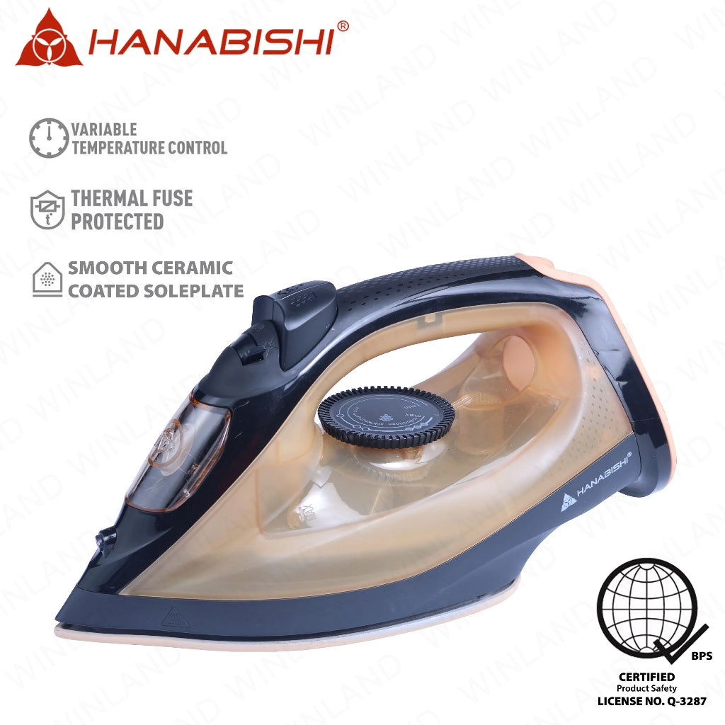 Hanabishi by Winland Flat Iron Spray Function for Clothes with Smooth Ceramic Coated Soleplate 1600W