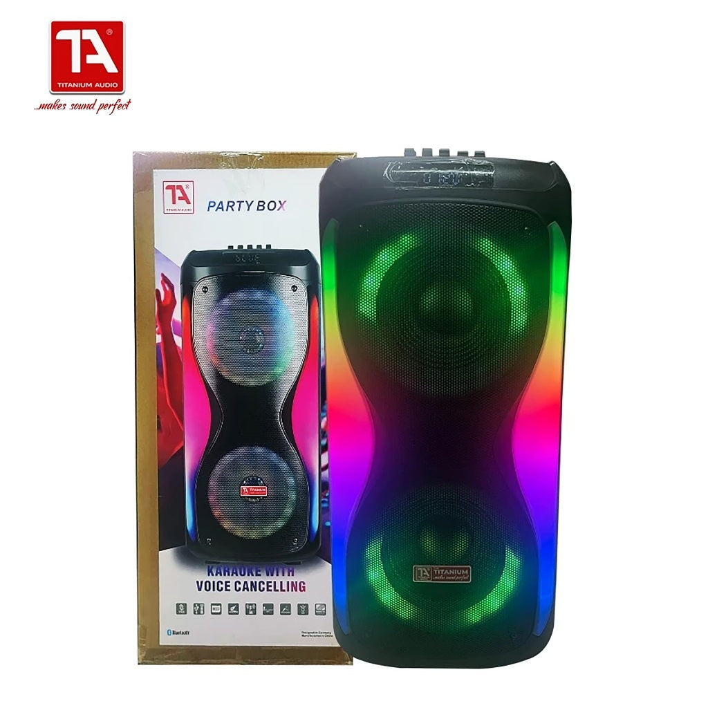 Titanium Audio by Winland Portable Speaker 8in x 2in Rechargeable w/ USB Bluetooth FM AUX Guitar