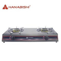Hanabishi by Winland Double Burner Gas Stove Separate Stainless Steel Trivet and Drip Pan GS-404