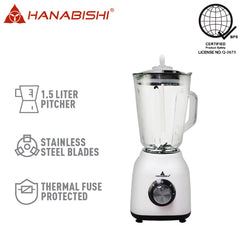 Hanabishi by Winland 1.5Liters Glass Jar Juice Blender 2-Speed Level with Pulse Function HJB-520