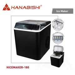 Hanabishi by Winland 1.5Liters Ice Maker 90pcs Ice Storage & 9pcs Single Ice Release HICEMAKER-180