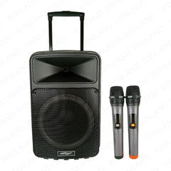 Konzert by Winland 12" 400W Portable Trolley Speaker w/ USB/SD FM Radio BT & 2 Wireless Mic PA-12MK2