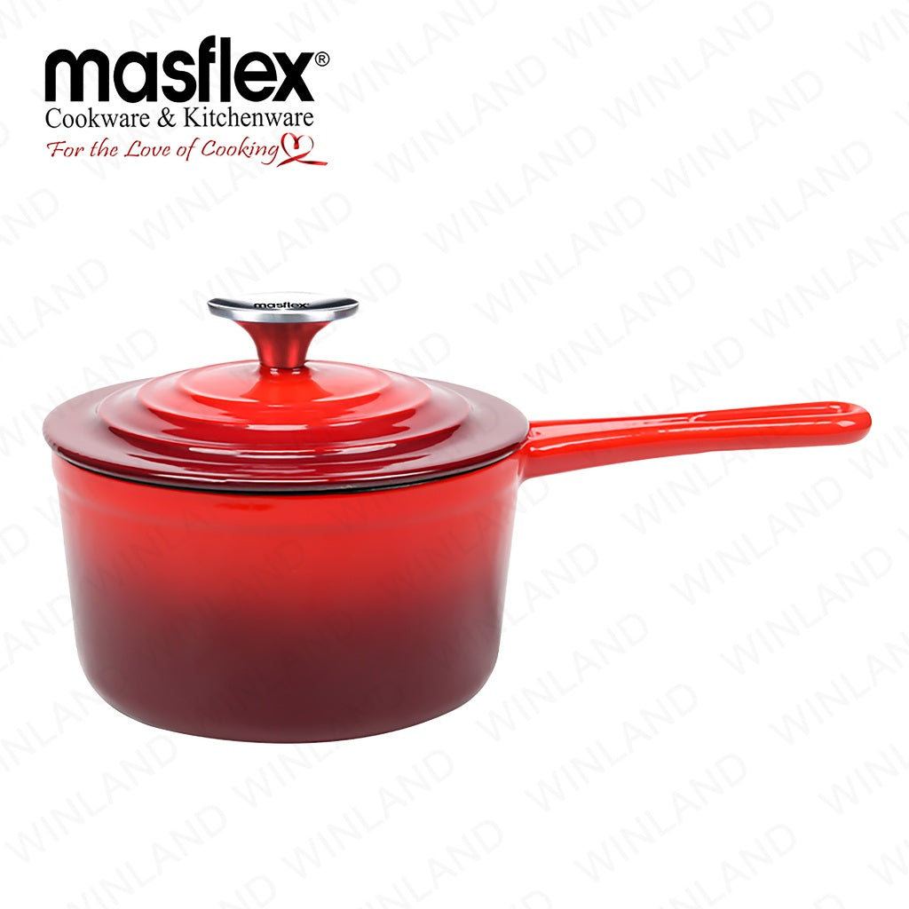 Masflex by Winland 18cm Artisan Saucepan with & made from Enameled Cast Iron Lid SZ-18SP